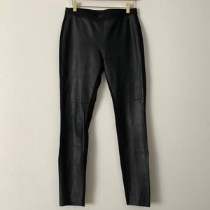 Eileen Fisher Leather Front Panel Black Pants Size S/P